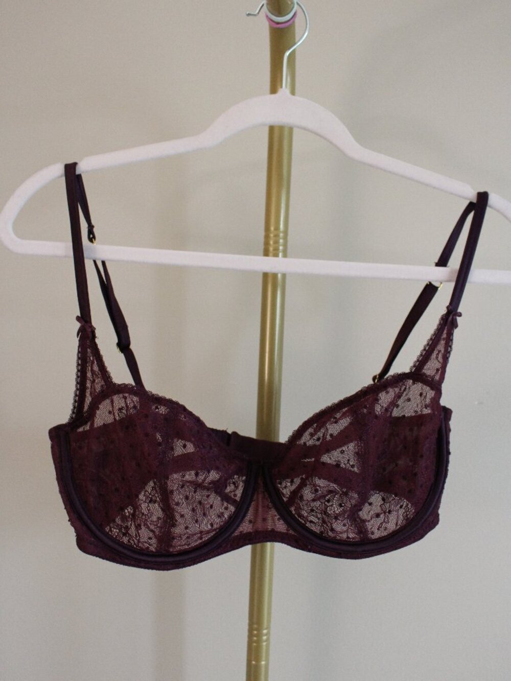 Women's Victoria's Secret Purple Unlined Balconet Bra, Size 34DD